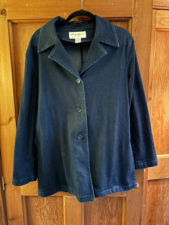 Eddie Bauer Jackets & Blazers - Eddie Bauer Long Dark Jean Jacket